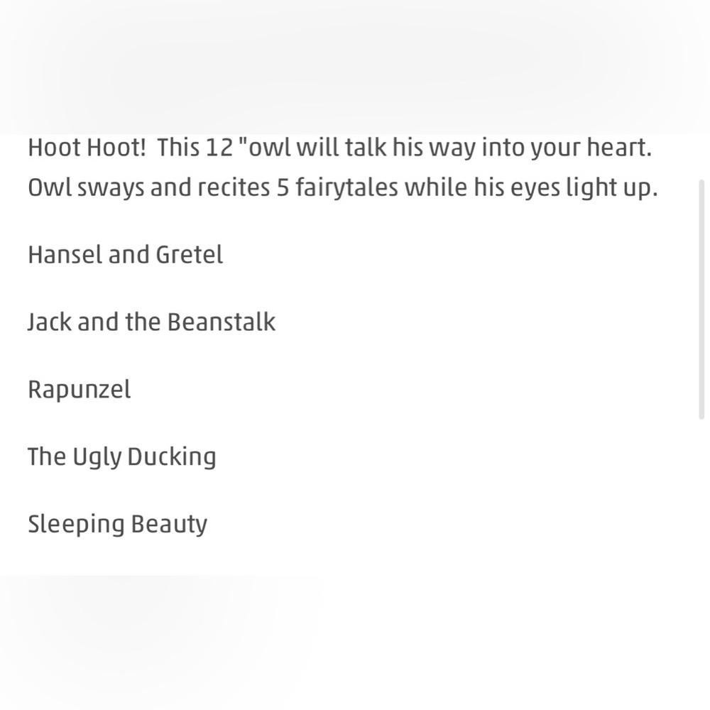 Cuddle Barn Octavius Storytelling Owl - Picture 7 of 7